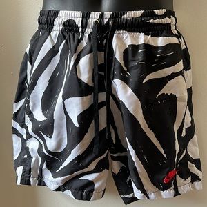 Nike bathing suit, black and white board shorts